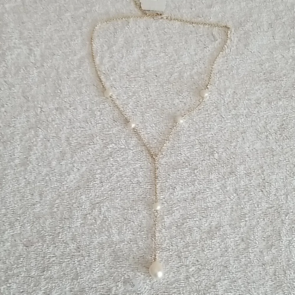 New Ralph Lauren Faux Pearl Y Necklace - Picture 3 of 7